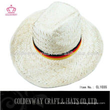 Chapeau de paille naturel chapeau de cowboy blanc cadeau promotionnel